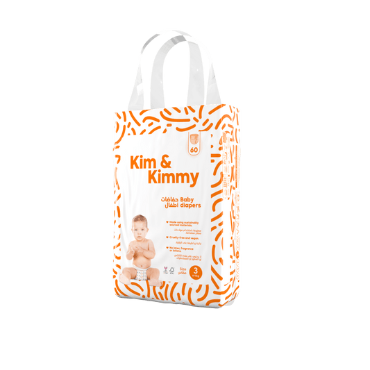 Kim & Kimmy - Size 3 Diapers, 6 - 11kg, Qty 60