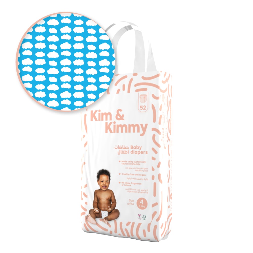 Kim & Kimmy - Size 4 Diapers, 9 - 14kg, Qty 52