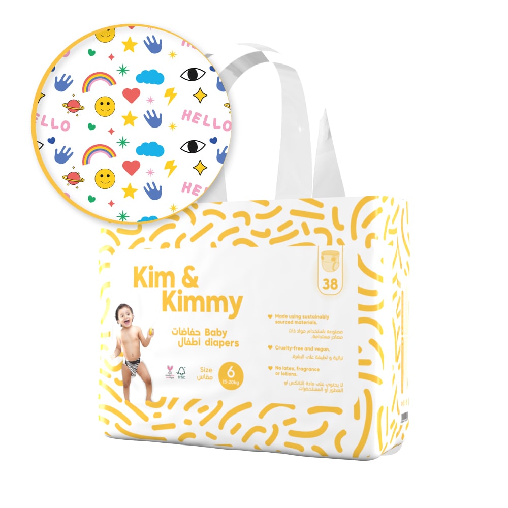 Kim & Kimmy - Size 6 Diapers, 15-20kg, Qty 38